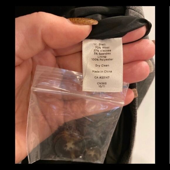 TALBOTS GRAY WOOL MIX BLAZER JACKET 4 - Picture 5 of 5